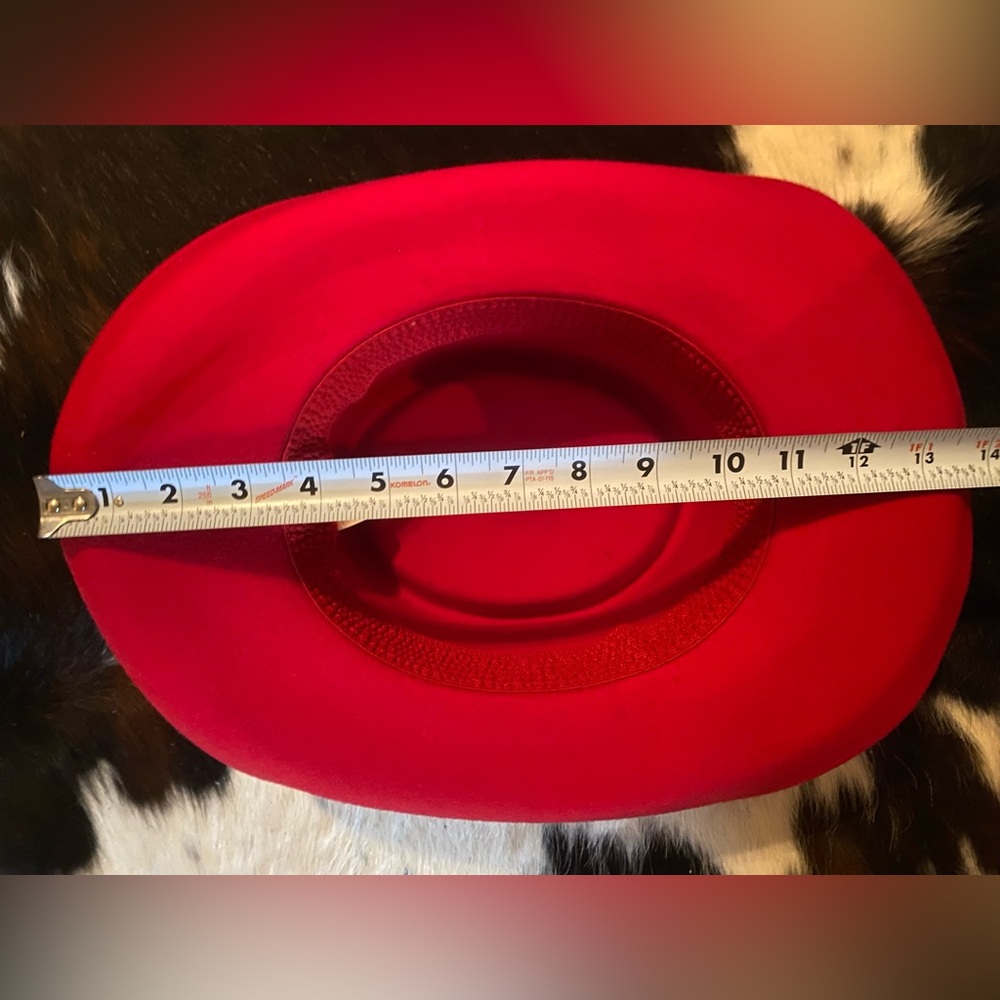 💯% wool felt hat Elegant Red Floral Women's Hat - Picture 8 of 9